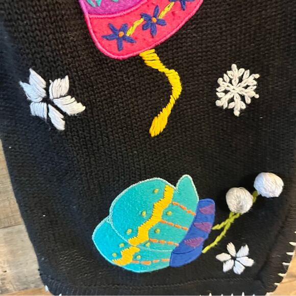 Victoria Jones Black Winter Sweater Vest Size Large - Picture 5 of 7